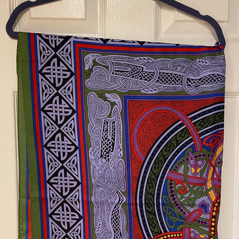 Multicolor Celtic Pattern Scarf Silk Scarf - Picture 6 of 10